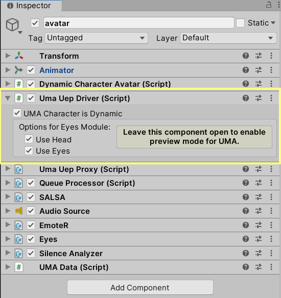 UepUmaDriver preview requirement