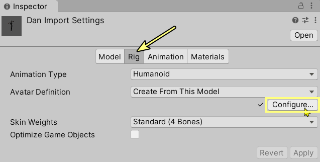 avatar rig config